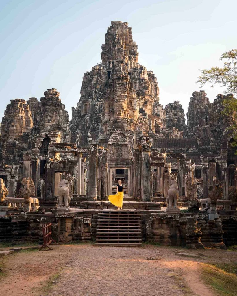 Bayon Temple Entrance after sunrise Bayon Temple Entrance after sunrise